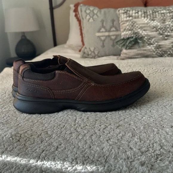 Clarks Collection Men's 9.5 Bradley Free Slip On Comfort Loafers Brown Leather - Picture 12 of 14